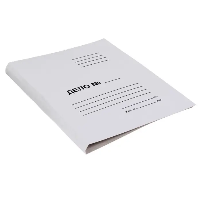 Скоросшиватель Calligrata &laquo;Дело&raquo;, 250 г/м&sup2;, белый, немелованный, до 200 л