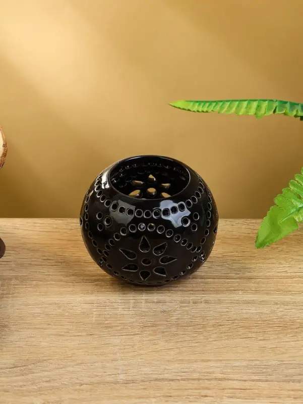 Аромалампа «Шар», 9×9×8 см, керамика, тёмно-коричневая