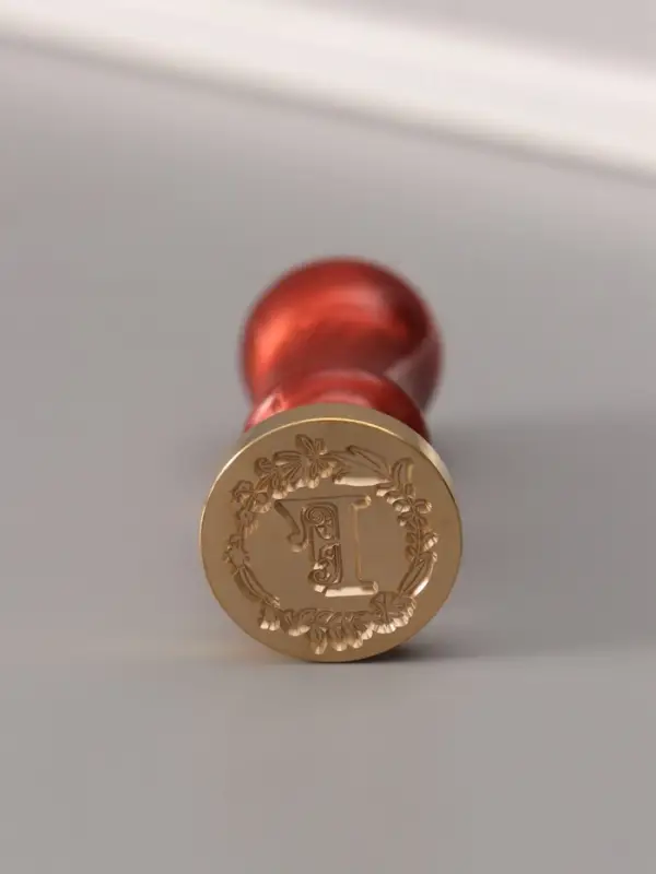 Печать для сургуча с пластиковой ручкой &laquo;Венок с буквой F&raquo;, 2.5&times;2.5&times;6.3 см