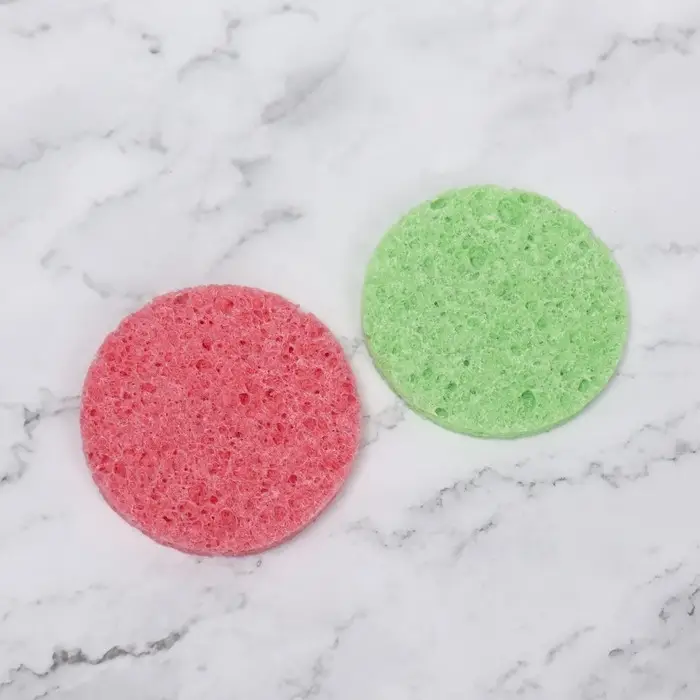 Набор спонжей для умывания «Мягкость», d=7 см, 2 шт., МИКС