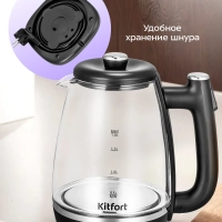 Чайник электрический стеклянный КТ-6728 - 1,8 л