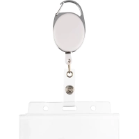 Держатель для бейджа Комус с рулеткой белый (без бейджа) 1шт