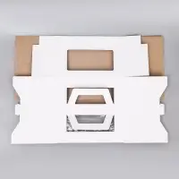 Коробка под торт 2 окна, с ручками, белая, 30&times;30&times;20 см