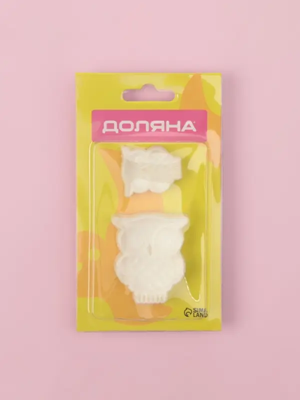 Печати для теста и мастики Доляна &laquo;Совушка&raquo;, набор 2 шт., пластик, молочные