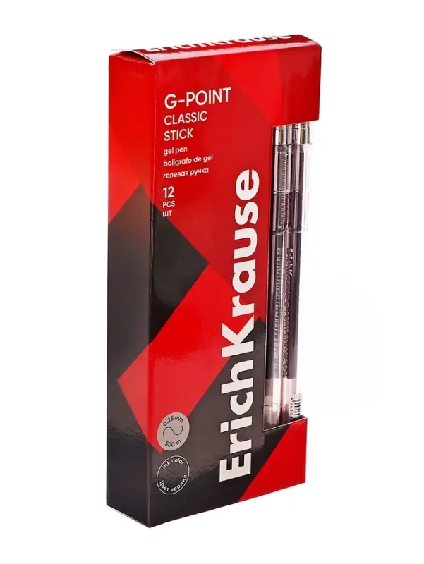 Ручка гелевая ErichKrause. G-Point, чёрный стержень, узел 0.38 мм