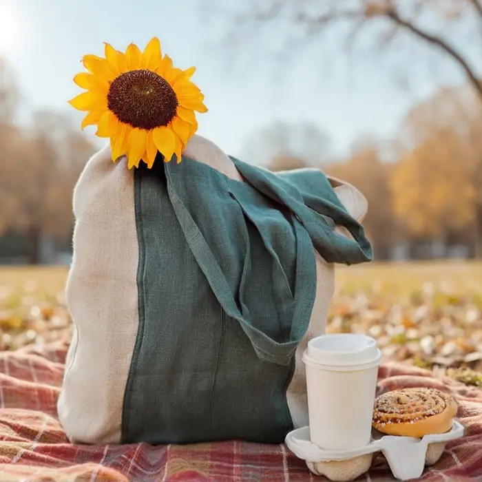 Сумка шоппер с ручками SL HOME Linen shopper, 50&times;50 см, 100% лён, 200 г/м2