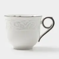 Чайная пара WY Floral Laceware, 2 предмета: чашка 300 мл, блюдце d=15 см, фарфор, белая, серая
