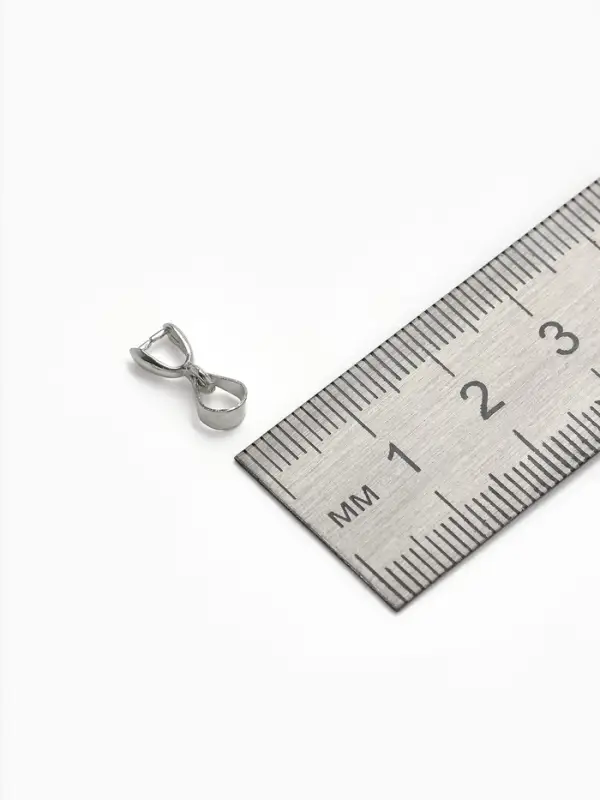 Держатель для кулона, 14&times;6 мм (набор 5 шт.), цвет серебро