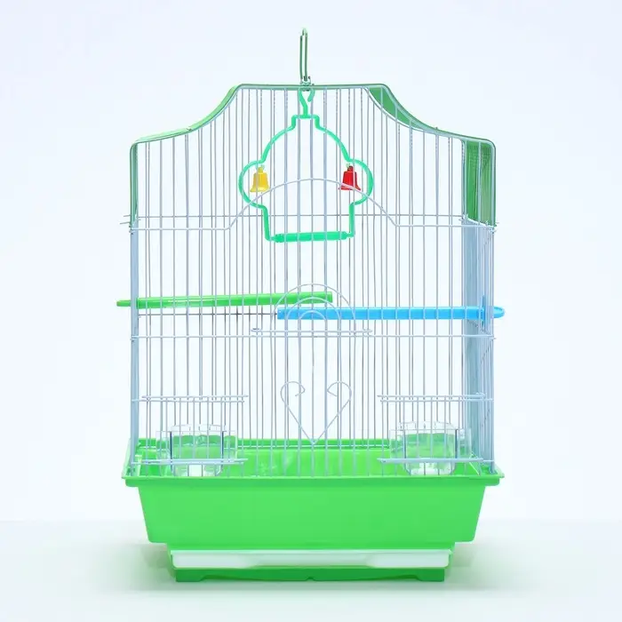 Клетка для птиц укомплектованная Bd-1/4f, 30 х 23 х 39 см, зелёная (фасовка 12 шт)