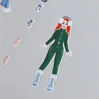 Наклейка-игра «Одень куклу. Зимний», для скрапбукинга, творчества, пластик, 15×20 см