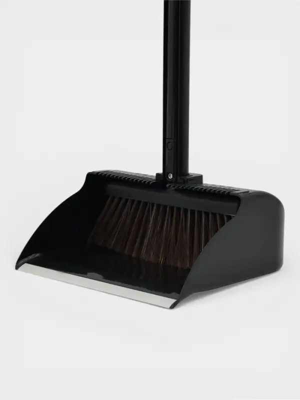 Щётка для пола, совок 26&times;25 см, щётка 25 см, пластиковая секционная ручка 98 см, чёрная