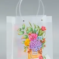 Пакет подарочный прозрачный &laquo;Букет цветов&raquo;, 22&times;10&times;24 см