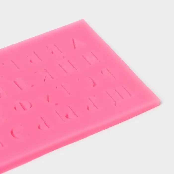 Молд «Алфавит», силикон, 16×8.5×0.6 см, розовый