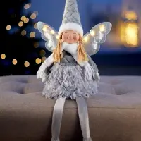Фигура текстиль «Кукла в розовом» 70 см, 6 LED, AG10x3 (в компл.), Т/БЕЛЫЙ