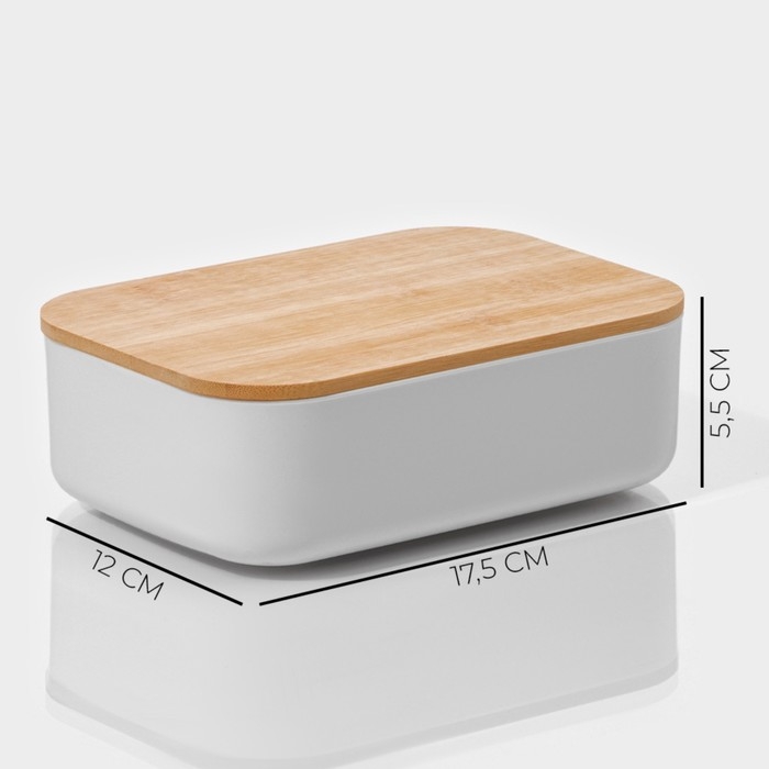Контейнер для хранения с крышкой LaDо́m «Натурэль», 17,5×12×5,5 см, цвет белый Контейнер для хранения с крышкой LaDо́m «Натурэль», 17,5×12×5,5 см, цвет белый