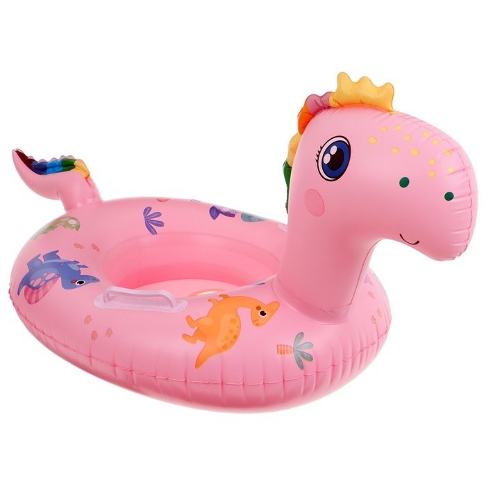 Плотик для плавания «Динозаврик», 75 х 50 см, цвет розовый Плотик для плавания «Динозаврик», 75 х 50 см, цвет розовый