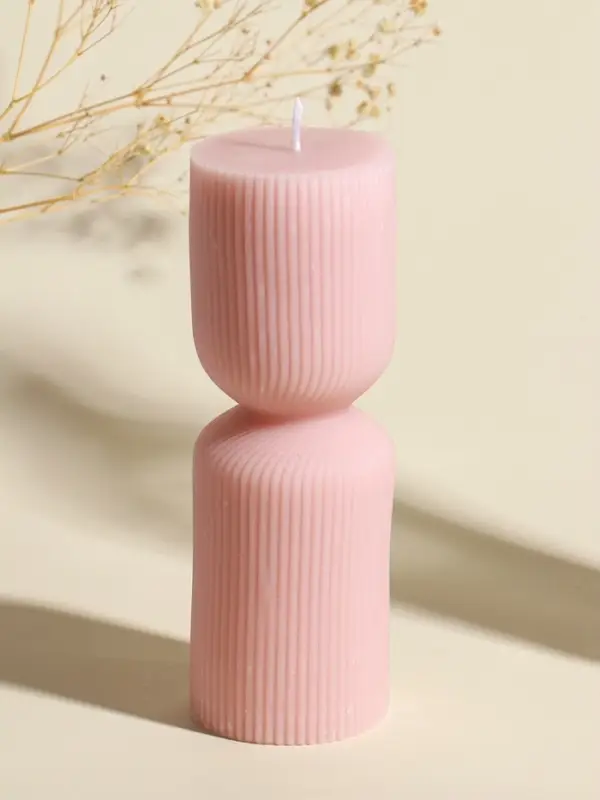 Свеча декоративная &laquo;Греция&raquo;, нежно-персиковая, 6&times;6&times;18 см