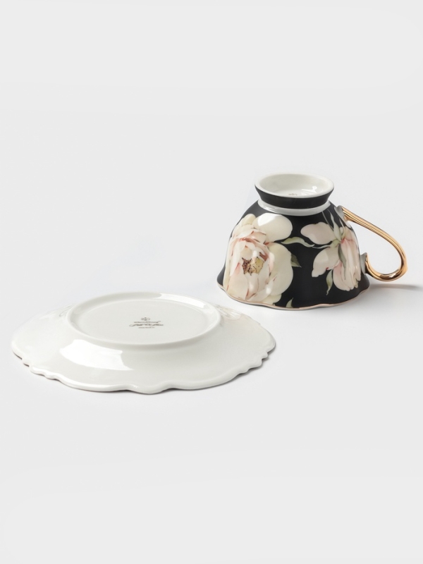 Чайная пара 220 мл WY   Чайная пара 220 мл WY  "Pink O'hara", чёрный