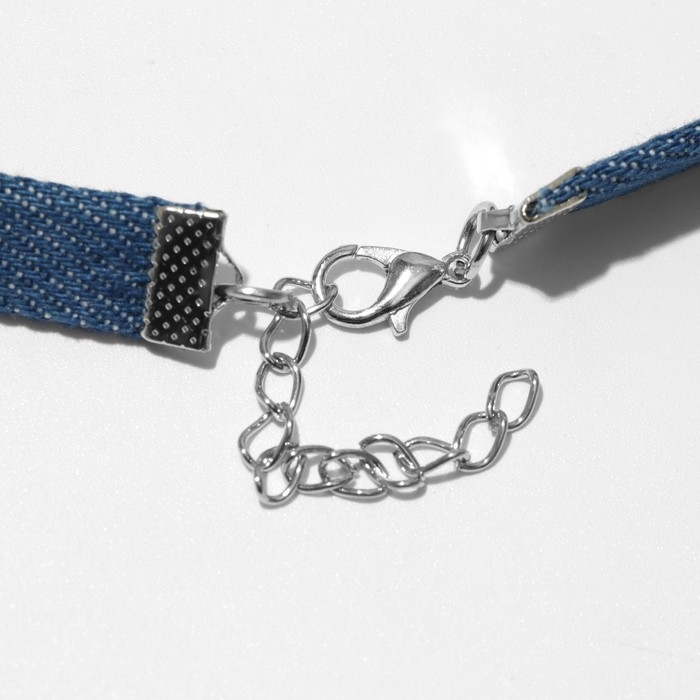 Чокер «Джинс» цветок малый, цвет синий, 36 см Чокер «Джинс» цветок малый, цвет синий, 36 см