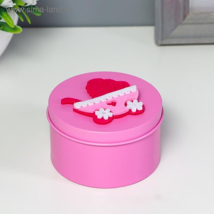 Шкатулка металл круглая Шкатулка металл круглая "Колясочка" МИКС 4,5х7,5х7,5 см