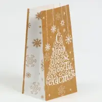 Пакет подарочный без ручек &laquo;С Новым годом! Радости и счастья!&raquo;, 10&times;19.5&times;7 см