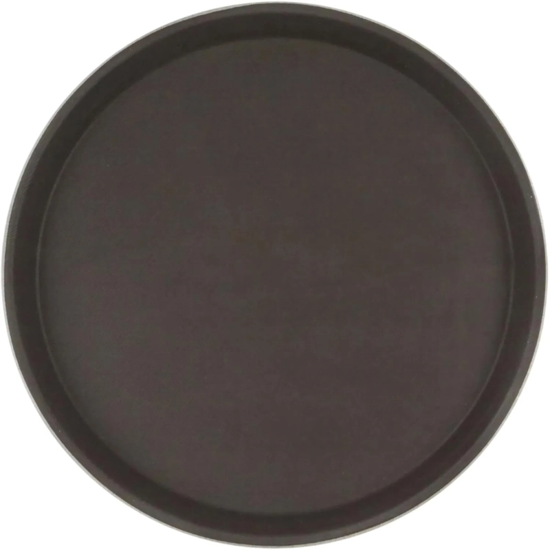 Поднос прорезин.кругл.16'' 40см корич., кт03