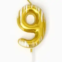 Свеча для торта &laquo;Легенда&raquo;, цифра 9