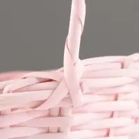 Корзина плетеная, 26х21х8х13х32 см, розовый, ива