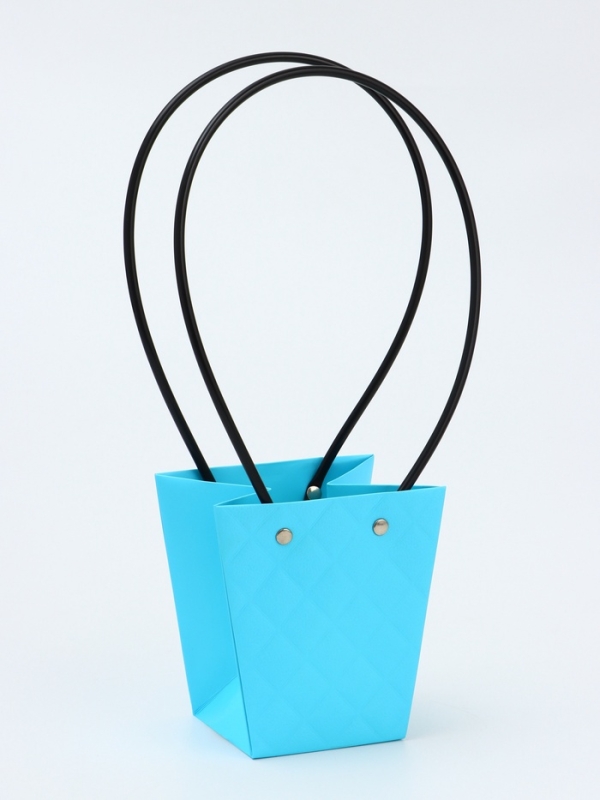 Сумка для цветов тиснение голубой влагостойкая, 12x12-8x8-12.5 см Сумка для цветов тиснение голубой влагостойкая, 12x12-8x8-12.5 см