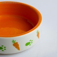 Миска керамическая с морковками 100 мл  8,8 х 8,8 х 3 см, белая/оранжевая