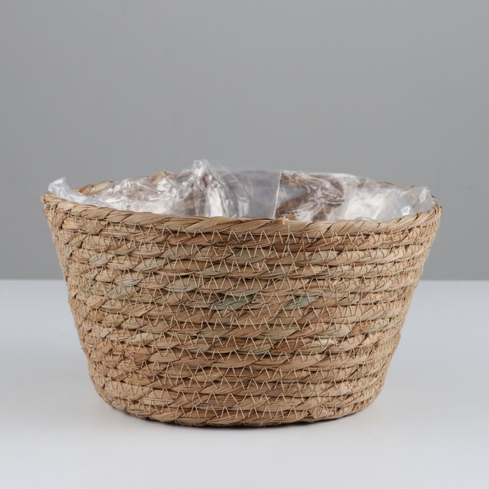 Корзина плетеная, D22xH12 BD15, рогоз Корзина плетеная, D22xH12 BD15, рогоз