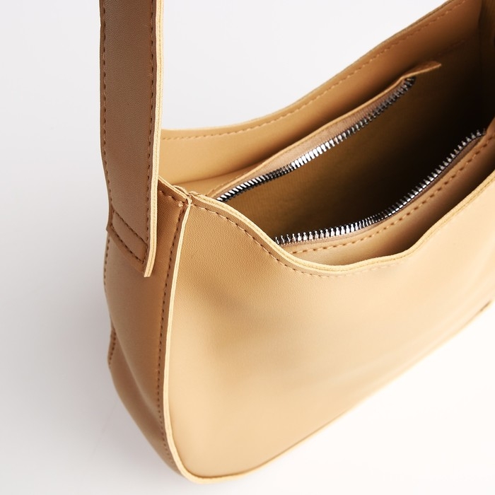 Сумка женская на одно плечо, на молнии, цвет бежевый Сумка женская на одно плечо, на молнии, цвет бежевый