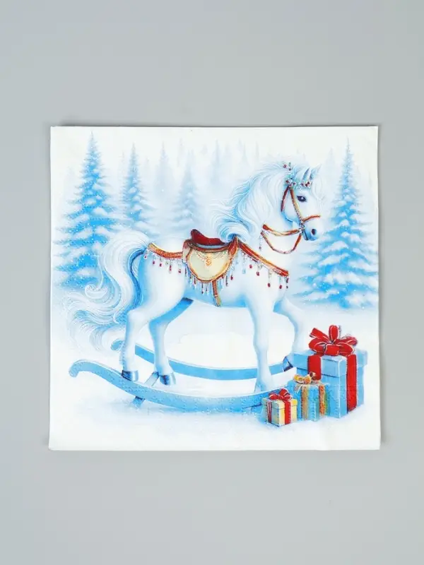 Салфетки бумажные трёхслойные «Лошадка», 33х33, 20 шт