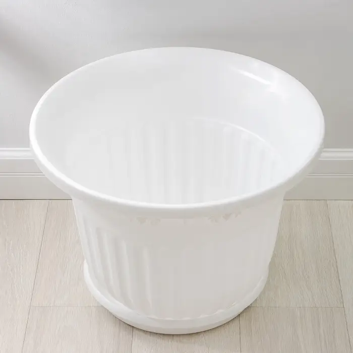 Горшок для цветов с поддоном &laquo;Лозанна&raquo;, 40 л, пластиковый, белый