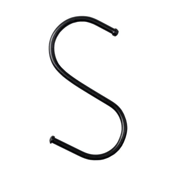 Крючок S-образный, d=3.2 мм, L=8 см, чёрный Крючок S-образный, d=3.2 мм, L=8 см, чёрный