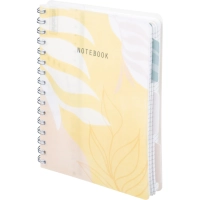 Бизнес-тетрадь 120л,клетка,А5 Flora 2,пласт.обл,серебр.спир,3раздел,линейка