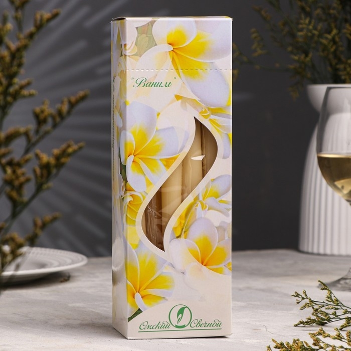 Свеча античная ароматическая Свеча античная ароматическая "Ваниль", 2,3х 24,5 см, 5 ч, 55 г, бежевая