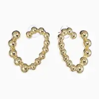Серьги металл &laquo;Сердца&raquo;, воссоединение, цвет золото