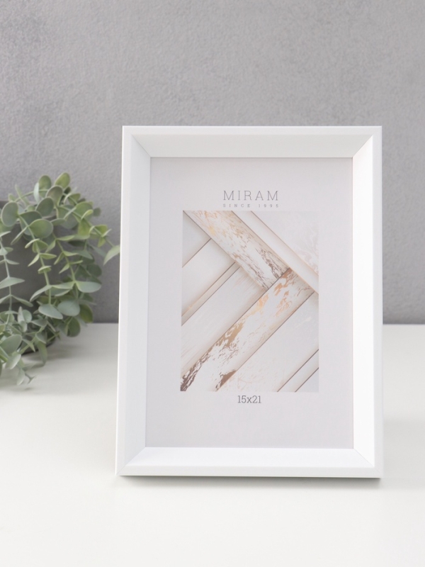 Фоторамка пластик Фоторамка пластик "МИРАМ" 15х21 см, белый