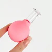 Банка вакуумная для массажа, стеклянная, d=1.5/2.5 см, розовая