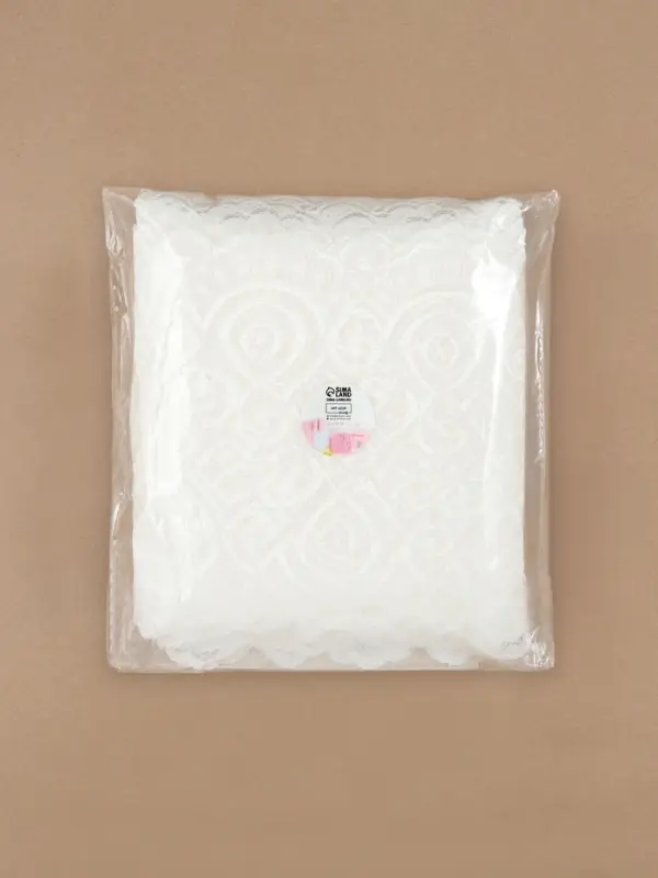 Кружевная эластичная ткань &laquo;Павлин&raquo;, 180 мм, 23&plusmn;1 м, белая