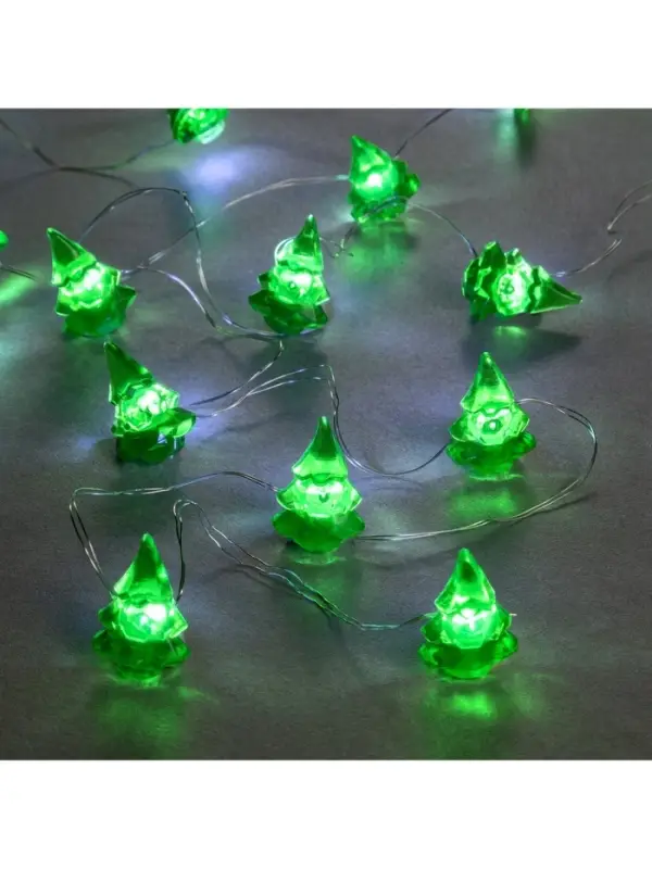 Гирлянда &laquo;Нить&raquo; 2 м, роса с насадками &laquo;Ёлочка&raquo;, IP20, серебристая нить, 20 LED, 2 режима, от батареек АА&times;2, свечение белое