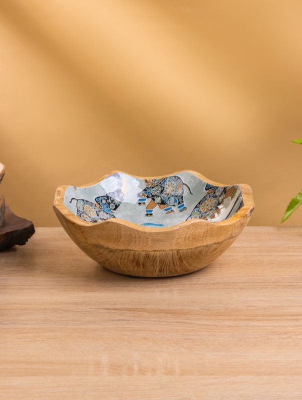 Салатник Салатник "Мудрый слон" дерево манго 20х20х8 см