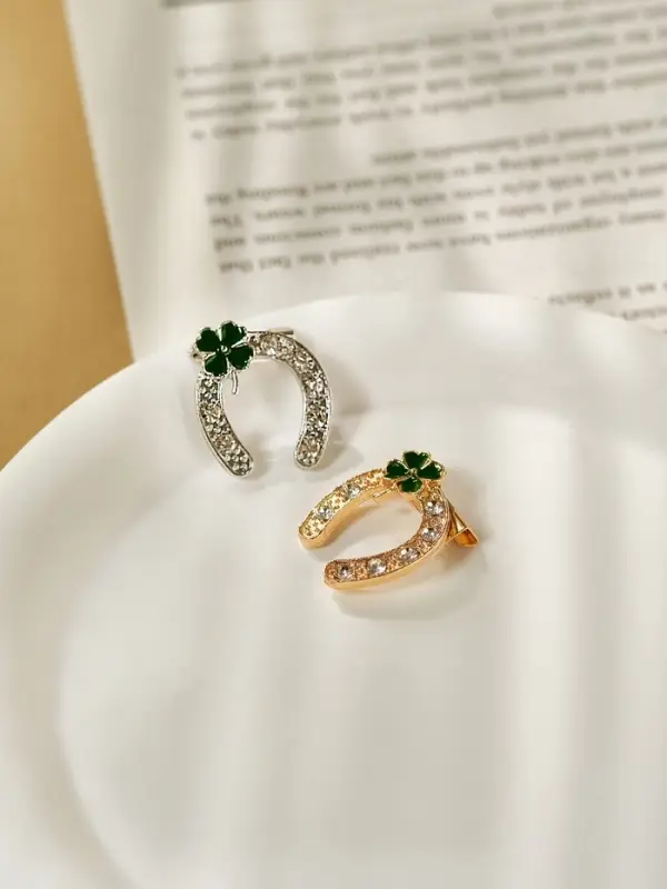 Брошь &laquo;Подкова с клевером - на удачу&raquo;, МИКС