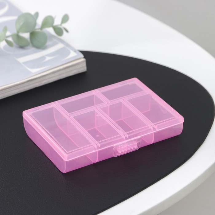 Органайзер для хранения, 6 ячеек, 12×8,5×2,5, цвет МИКС Органайзер для хранения, 6 ячеек, 12×8,5×2,5, цвет МИКС