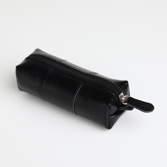 Ключница карманная на молнии, TEXTURA, длина 12,5 см, кольцо, цвет чёрный Ключница карманная на молнии, TEXTURA, длина 12,5 см, кольцо, цвет чёрный