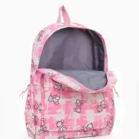 Рюкзак школьный на молнии, с карманами, с принтом, размер 28.5&times;12&times;41 см, розовый