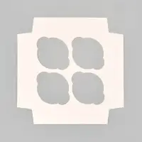 Коробка подарочная для 4 капкейков &laquo;С любовью&raquo;, 16&times;16&times;10 см, с окном
