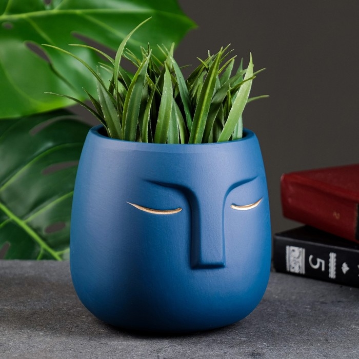 Горшок Горшок "Мистер Твикс" 12х12х12см, голубой