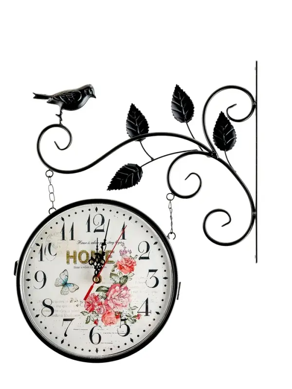 Часы настенные интерьерные &laquo;Птичка на ветке&raquo;, двусторонние, на подвесе, 50&times;32 см, циферблат d=21 см, от батареек 2&times;АА